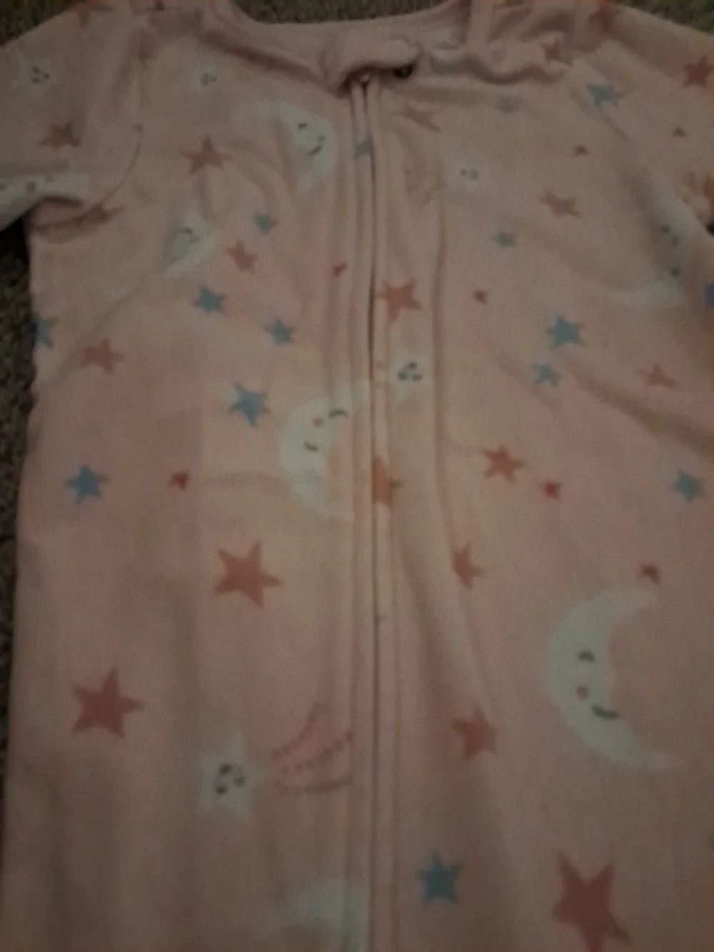 Carter's Pink Moon & Star Footed One-Piece Pajamas
